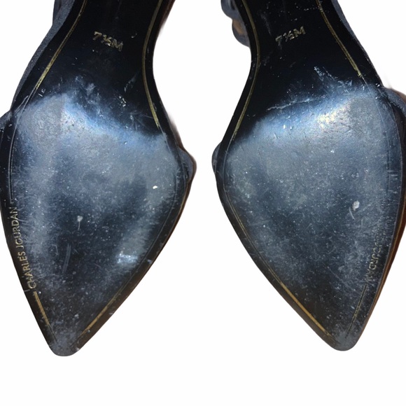 Charles Jourdan Black Ankle Strap Heels - Picture 4 of 9